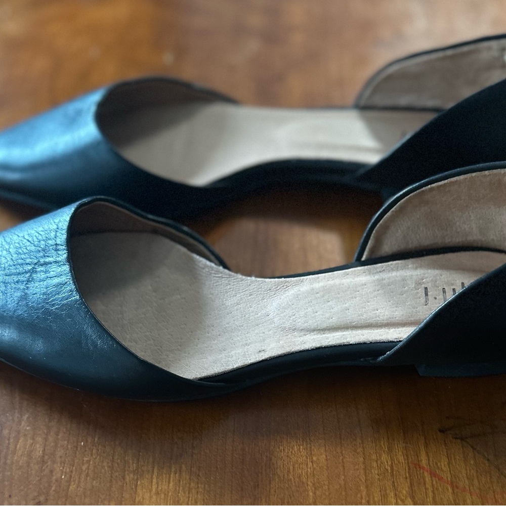 Elegant Black Leather Women's Flats ~ JJILL - Picture 2 of 4